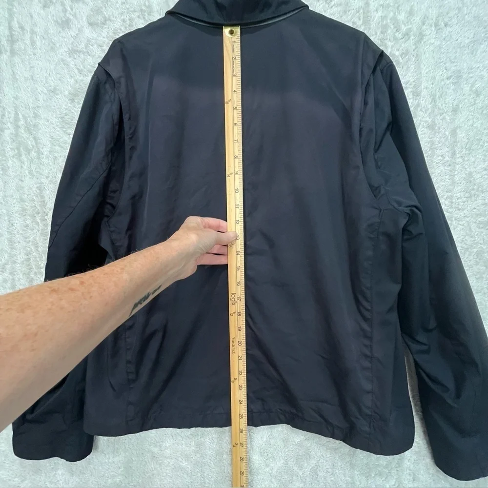 Banana Republic Lightweight Black Zipper Coat Jacket Sz XL Classic Deep Pockets